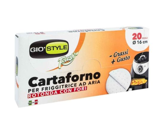 Gio`style Cepampapīra loksnes 20 gab. Ø16cm Air Fryer aerogrilam 2,5L Konditorejas piederumi