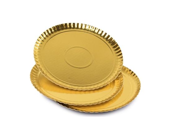 Guardini Papīra paplātes zelta krāsā komplekts 3 gab. Easy Bake Ø 24 cm Konditorejas piederumi