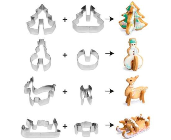 Guardini 3D форма для пряников набор из 4 штук в коробке 21 x 12,5 x 2 см Кондитерская принадлежность