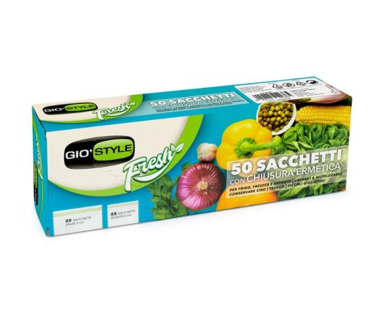 Gio`style Hermētiski pārtikas maisiņi 50 gab. (25 gab. 24x26,5cm + 25 gab.20,5x20,5cm) Citi trauki