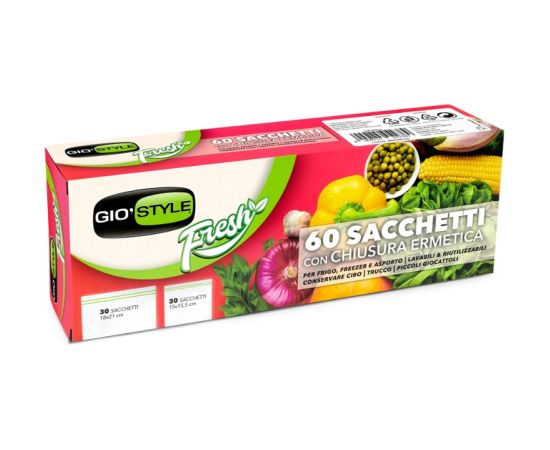 Gio`style Hermētiski pārtikas maisiņi 60 gab. (30 gab. 18x21cm + 30 gab.15x15,5cm) Citi trauki