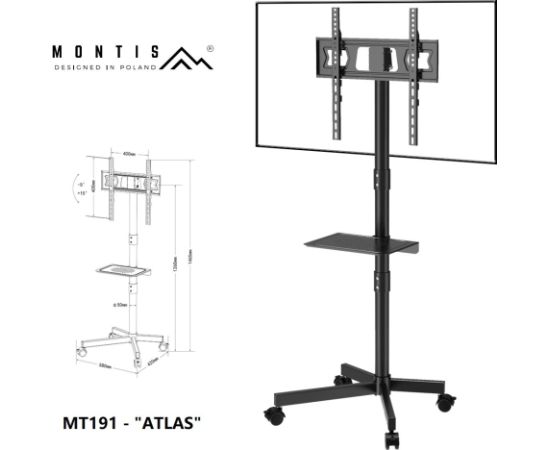 Montis Mobilny uchwyt do TV - MT191 ATLAS 152.4 cm (60") TV un monitoru stiprinājumi, kronšteini