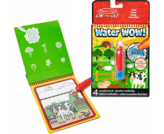 MELISSA & DOUG Water Wow! Ūdens krāsojamā grāmata – Lauku sēta Radošās rotaļlietas