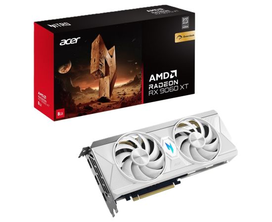 Acer Nitro Radeon RX 9060 XT OC 8GB White Edition AMD GDDR6 Grafiskās video kartes