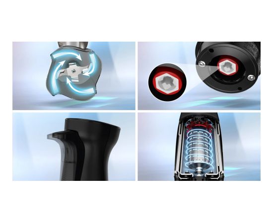 Bosch Serie 6 MSM6M621 blender 0.5 L Immersion blender 1000 W Black, Stainless steel Rokas blenderi - smalcinātāji