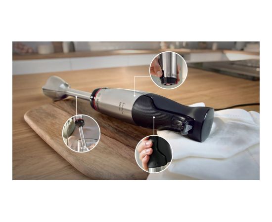 Bosch Serie 6 MSM6M621 blender 0.5 L Immersion blender 1000 W Black, Stainless steel Rokas blenderi - smalcinātāji