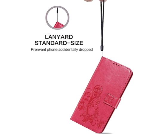 Case Flower Book Samsung A566 A56 5G rose-red Neoriģinālie Maciņi