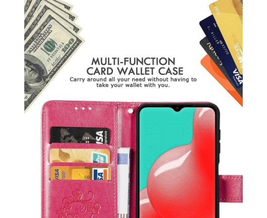 Case Flower Book Samsung A566 A56 5G rose-red Neoriģinālie Maciņi