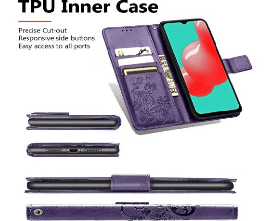 Case Flower Book Samsung A165 A16 4G/A166 A16 5G violet Neoriģinālie Maciņi
