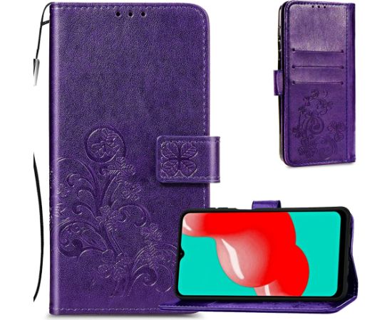 Case Flower Book Samsung A226 A22 5G violet Neoriģinālie Maciņi