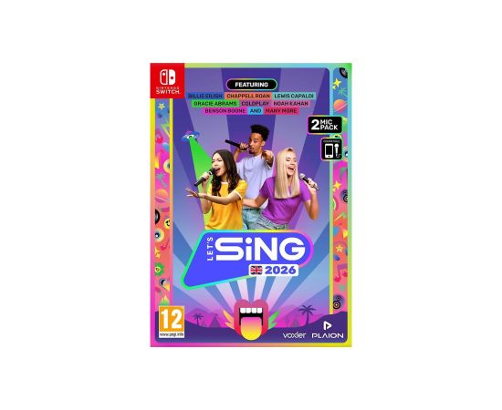Plaion Let's Sing 2026 un 2 mikrofoni (Nintendo Switch) Nintendo spēles