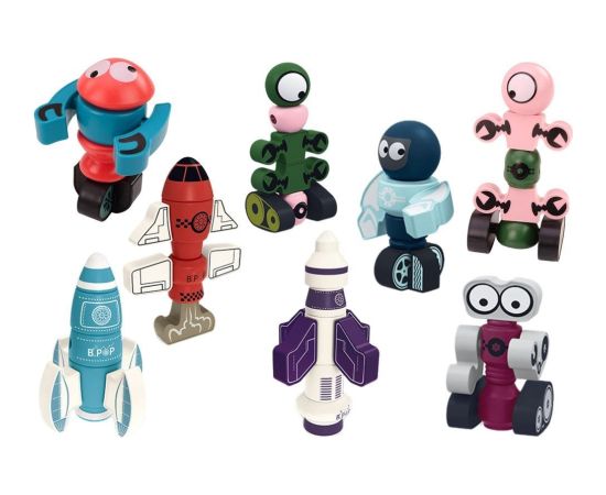 Leantoys Klocki Magnetyczne Kosmos Rakieta Zestaw 56 ele. Magnetic Rocket Mix LEAN Toys Конструкторы