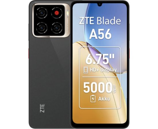 ZTE Blade A56 Viedtālrunis 128GB Melns Mobilie telefoni