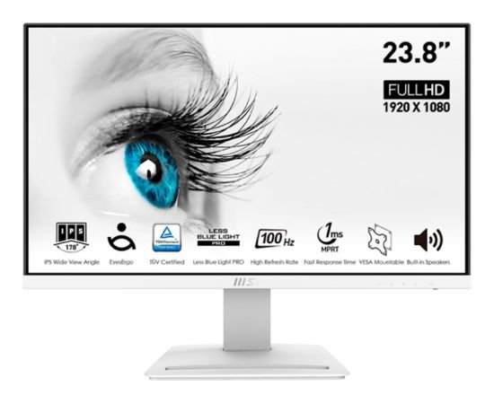 MSI PRO MP243XWDE, LED monitor - 24 - white, Full HD, AMD FreeSync, IPS, HDMI, DisplayPort, 100Hz panel Monitori