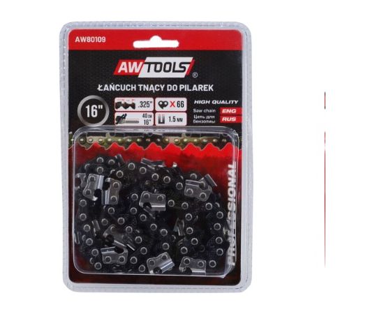 Zāģa ķēde AWTools AW80109BL; 16''; 40 cm; .325''; 66; 1,5 mm Zāģu ķēdes un sliedes