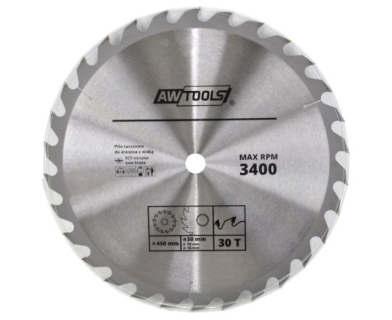 Griešanas disks kokam AWTools AW48497; 600 mm Zāģripas