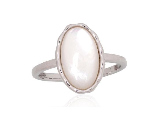 Серебряное кольцо #2101939(PRh-Gr)_PL, Серебро 925°, родий (покрытие), Перламутр, Размер: 19.5, 2.9 гр. Sieviešu