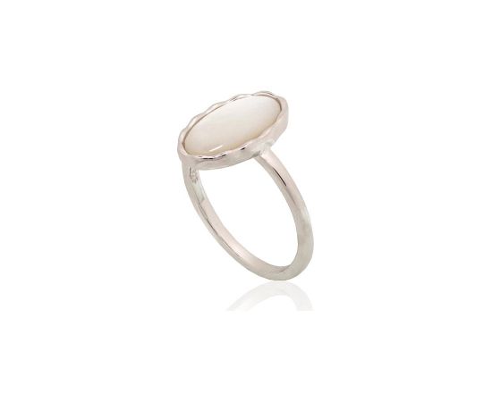 Серебряное кольцо #2101939(PRh-Gr)_PL, Серебро 925°, родий (покрытие), Перламутр, Размер: 19.5, 2.9 гр. Sieviešu