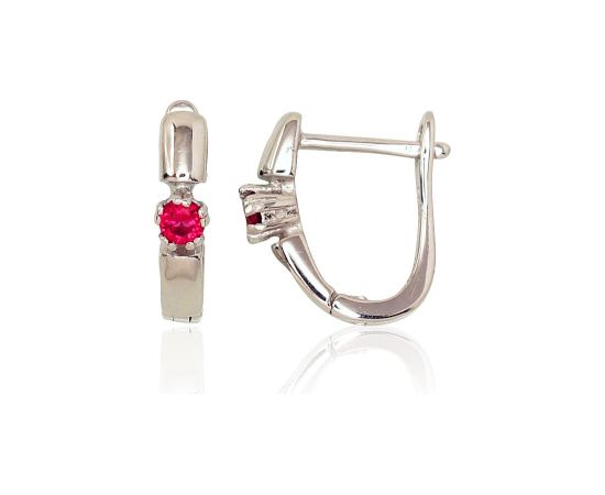 Sudraba auskari ar 'angļu' slēdzēju #2203105(PRh-Gr)_CZ-RO, Sudrabs 925°, rodijs (pārklājums), Cirkoni, 2.6 gr. Ar "angļu" slēdzēju