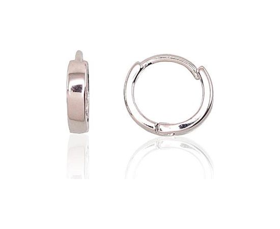 Sudraba auskari ar apaļu aizdāri #2202959(PRh-Gr), Sudrabs 925°, rodijs (pārklājums), 1.3 gr. Auskari-riņķīši