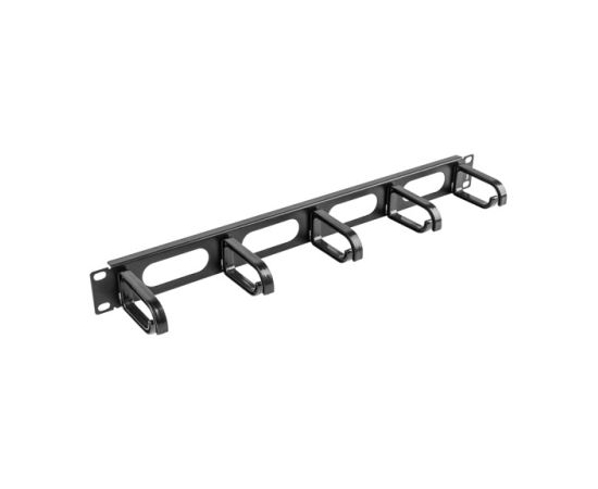 Rack 19" 1U kabeļu organizators 5 plastmasas gredzeni MELNS Серверы и компоненты серверов