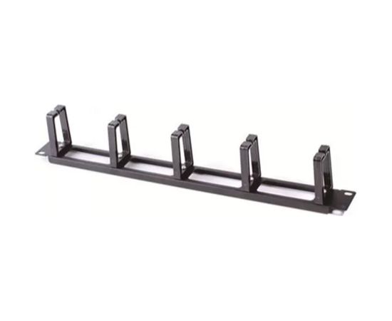 Rack 19" 1U kabeļu organizators 5 plastmasas gredzeni MELNS Серверы и компоненты серверов
