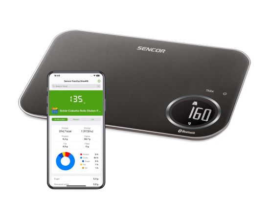 Kitchen scale with Bluetooth Sencor, black Svari (virtuves)