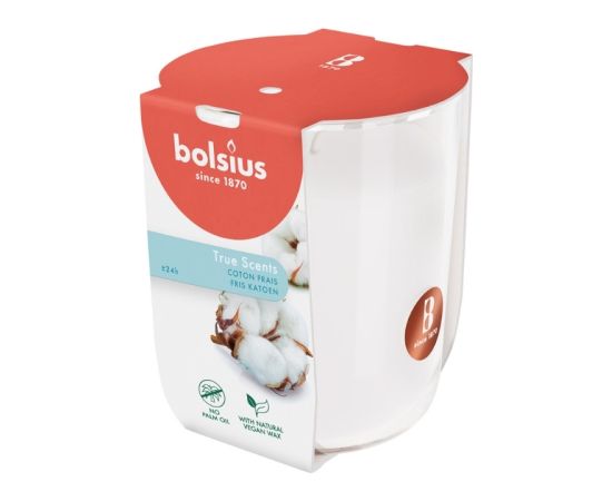 Bolsius Svece arom. stikla gl. True Scents Ø80x73mm fresh cotton Sveces un svečturi