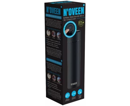 Noveen N'oveen TB2110 Thermal Bottle 280 ml LED Black Termosi un Termokrūzes
