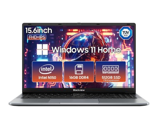 Blackview AceBook 6 N150 15.6”FHD 16GB SSD512 Windows 11 Home Grey Portatīvie datori