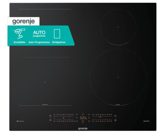Gorenje GI6432BCWF Black Built-in 60 cm Zone induction hob 4 zone(s) Jaunumi Sadz. tehnika