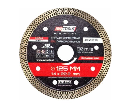 Dimanta griešanas disks AWTools AW45525BL; 125x22,2x1,4 mm Различные диски