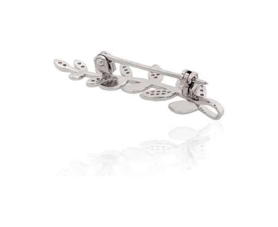 Sudraba piespraude #2920232(PRh-Gr)_CZ, Sudrabs 925°, rodijs (pārklājums), Cirkoni, 2.6 gr. Sudraba piespraude