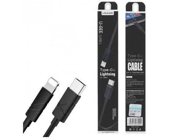 Usams U-GEE Универсальный силиконовый  Type-C Кабель 1m данных и заряда на Lightning Дата USB-кабели