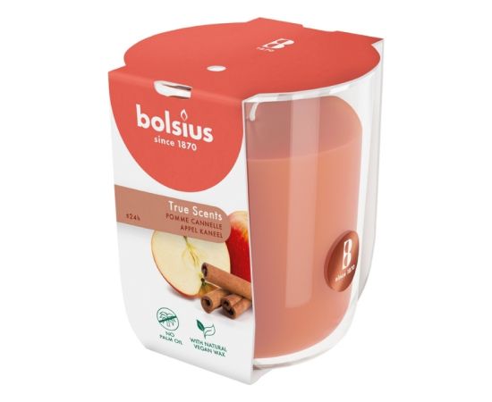 Bolsius Svece arom. stikla gl. True Scents Ø80x73mm apple cinnamon Sveces un svečturi