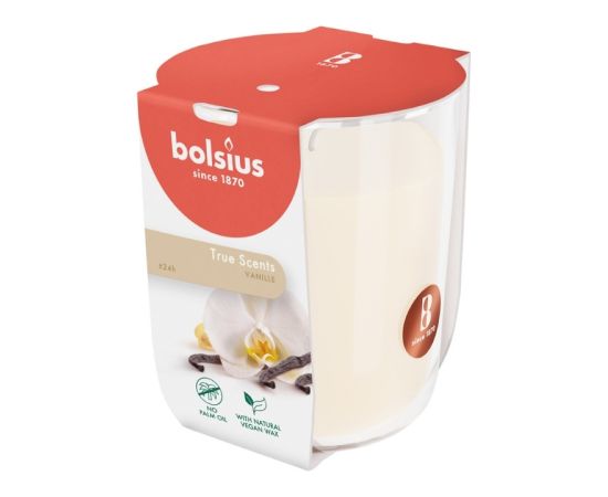 Bolsius Svece arom. stikla gl. True Scents Ø80x73mm vanilla Sveces un svečturi
