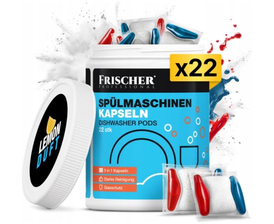 Frischer 3-in-1 dishwasher capsules, 22 pieces Tīrīšanas un Ķīmiskie līdzekļi