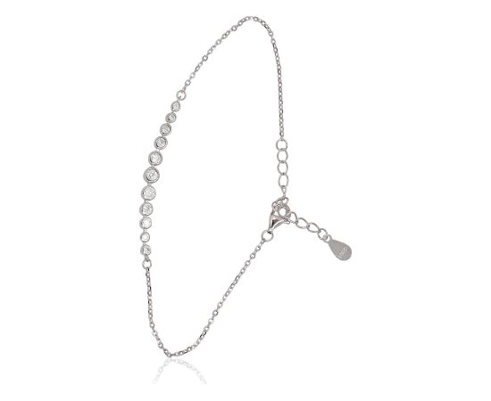 Sudraba aproce #2600443(PRh-Gr)_CZ, Sudrabs 925°, rodijs (pārklājums), Cirkoni, garums: 17 cm, 2 gr.  "Orio" kolekcija