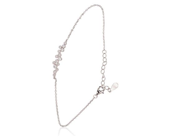 Sudraba aproce #2600442(PRh-Gr)_CZ, Sudrabs 925°, rodijs (pārklājums), Cirkoni, garums: 17 cm, 1.7 gr.  "Orio" kolekcija