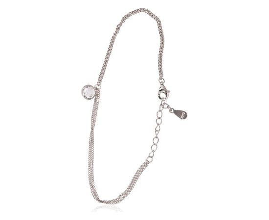 Sudraba aproce #2600438(PRh-Gr)_CZ, Sudrabs 925°, rodijs (pārklājums), Cirkoni, garums: 17 cm, 2 gr.  "Orio" kolekcija