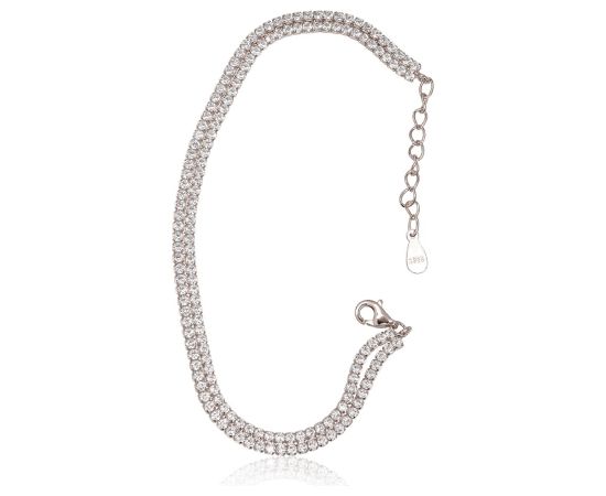 Sudraba aproce #2600434(PRh-Gr)_CZ, Sudrabs 925°, rodijs (pārklājums), Cirkoni, garums: 17 cm, 5.6 gr.  "Orio" kolekcija