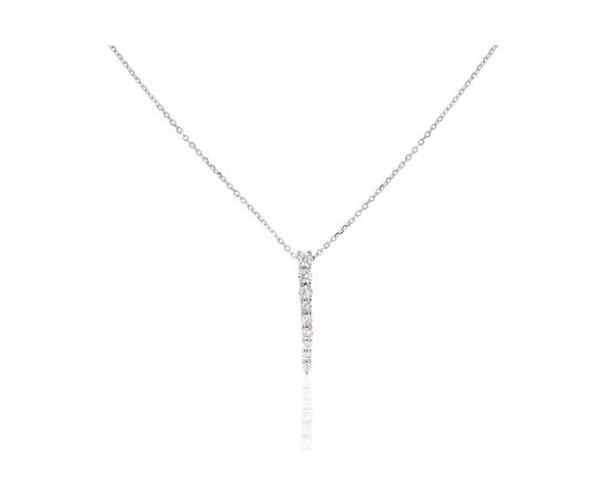 Sudraba kaklarota #2500155(PRh-Gr)_CZ, Sudrabs 925°, rodijs (pārklājums), Cirkoni, garums: 42 cm, 2.4 gr. Bez akmeņiem