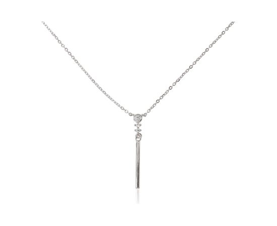 Sudraba kaklarota #2500154(PRh-Gr)_CZ, Sudrabs 925°, rodijs (pārklājums), Cirkoni, garums: 42 cm, 2.1 gr. Bez akmeņiem