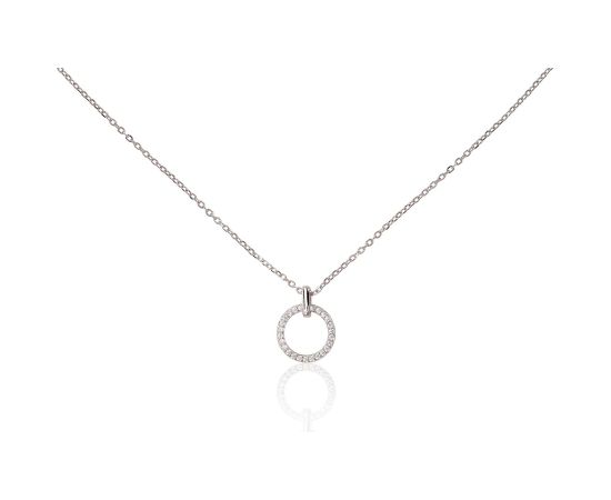 Sudraba kaklarota #2500153(PRh-Gr)_CZ, Sudrabs 925°, rodijs (pārklājums), Cirkoni, garums: 42 cm, 1.8 gr. Bez akmeņiem