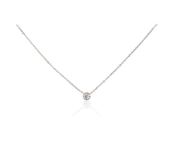 Sudraba kaklarota #2500152(PRh-Gr)_CZ, Sudrabs 925°, rodijs (pārklājums), Cirkoni, garums: 42 cm, 1.9 gr. Bez akmeņiem