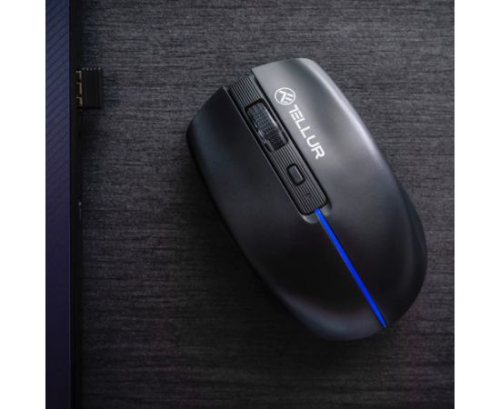 Tellur Silent Click Wireless Mouse Black Peles, ievadierīces