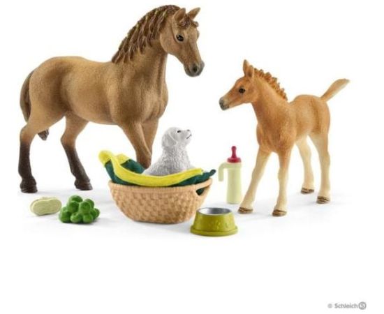 Figurka Schleich Zestaw pielęgnacyjny Quarter koń + źrebię (SLH 42432) Figūriņas un varoņi