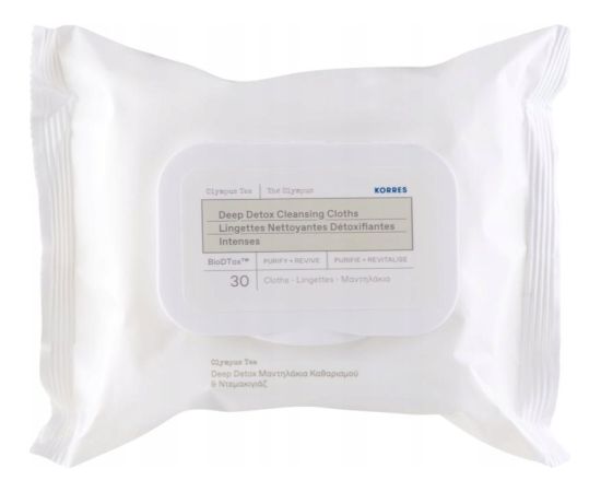 KORRES_Olympus Tea chusteczki oczyszczające 30 chusteczek Mitrās salvetes