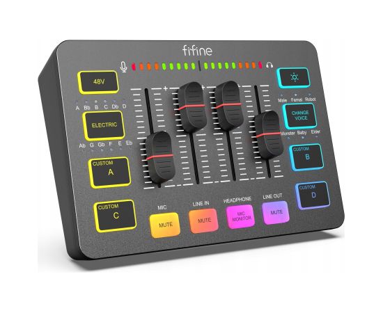 Fifine Mikser audio SC3 Czarny Jaunumi - Audio-Video