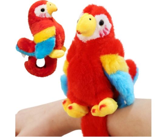 LeanToys Pluszowa Maskotka Papuga Opaska Bransoletka Na Rękę Czerwona Mīkstās rotaļlietas